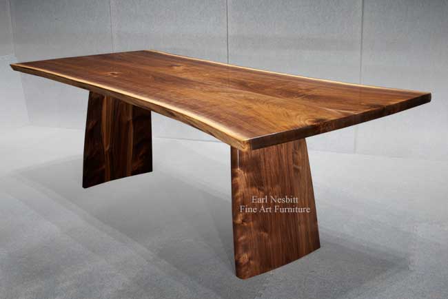 natural edge walnut dining table